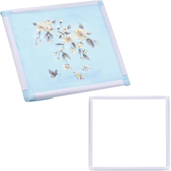 Square Embroidery Hoop,8x8in Cross Stitch Frame,Embroidery Plastic Embroidery Frame,Clip Quilting Frames,Embroidery Frame for Hand Quilting,Cross Stitching,Needlepoint,Silk-Painting,Sewing