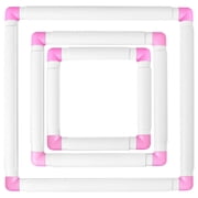 Square Embroidery Hoops, White Clip-On Embroidery Frame for Cross Stitch, 6x6in, 8x8in, 11x11in, 3 PCS Set, Embroidery Quilting Frames