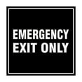 thumbnail image 1 of Square Emergency Exit Only Sign (Black) - Large, 1 of 1
