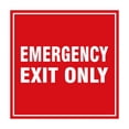 thumbnail image 1 of Square Emergency Exit Only Sign with Adhesive Tape (Red) - Medium, 1 of 1
