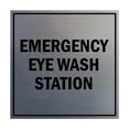 Square Emergency Eye Wash Station Sign (Brushed Silver) - Large ...