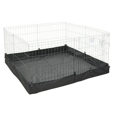 MidWest Homes for Pets Square Exercise Pen with Solid Square Fabric Bottom, Fits ALL MidWest Exercise Pens, Black