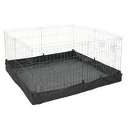 MidWest Homes for Pets Square Exercise Pen with Solid Square Fabric Bottom, Fits ALL MidWest Exercise Pens, Black