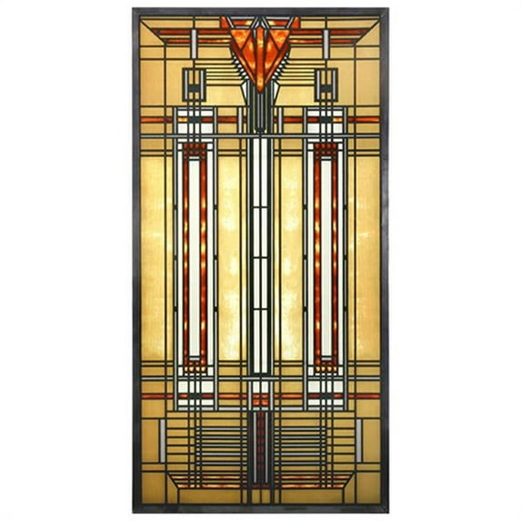 Square FLW Bradley House Skylight in Colorful Arrow and Stripe Designs
