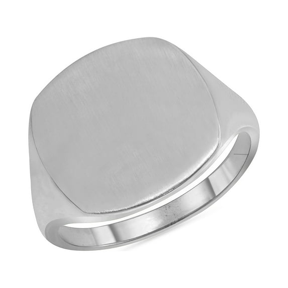 Square Face Engravable Signet Ring in Sterling Silver