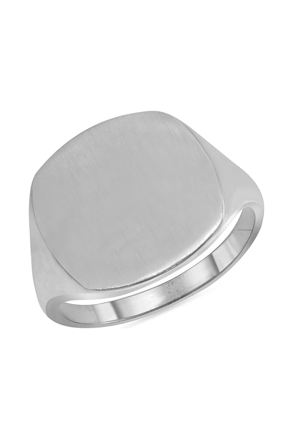 Square Face Engravable Signet Ring in Sterling Silver