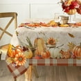 thumbnail image 1 of Square Fall Tablecloth with Countryside Leaves and Pumpkins Decorations,Printed Thanksgiving Tablecloth for Harvest,Holiday and Parties Table Cover,54x54 Inch, 1 of 6