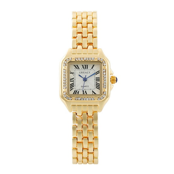 Square Fashion Watch for Women's Analog Clock Steel Strip Quartz Watch