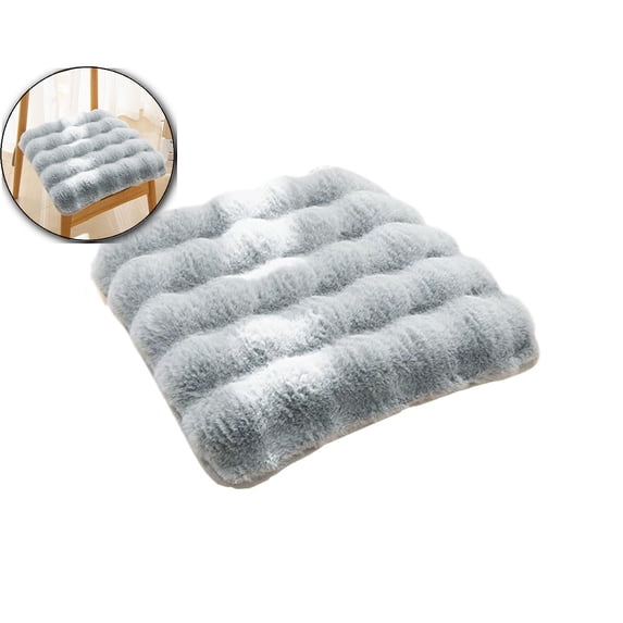 Square Faux Fur Seat Cushion, Faux Rabbit Fleece Chair Pad, Winter Thick Plush Cushions for Dining Chairs, Comfy Lazy Sofa Office Floor Pillow, 17.72x17.72in