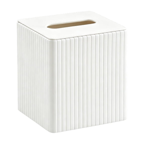 Square Faux Tissue Box Cover Striped Design for Living Room Coffee Table Bathroom Dining Table Bedroom Office Tissue Holder Napkin Holder Modern Home Decorative