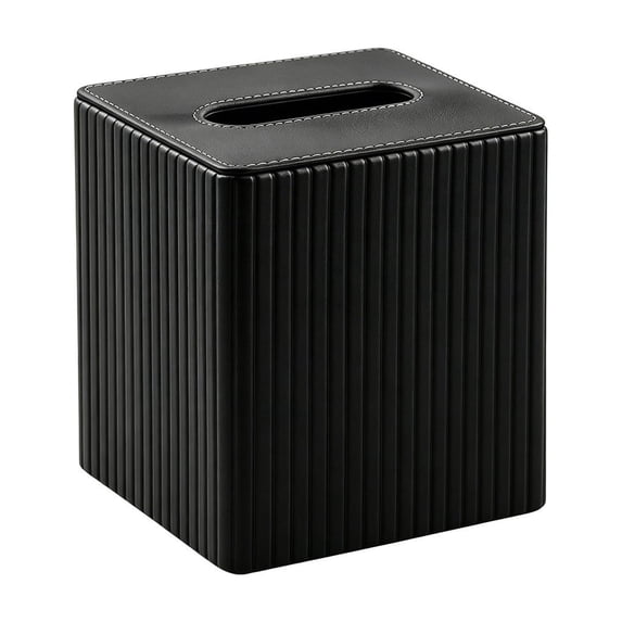 Square Faux Tissue Box Cover Striped Design for Living Room Coffee Table Bathroom Dining Table Bedroom Office Tissue Holder Napkin Holder Modern Home Decorative