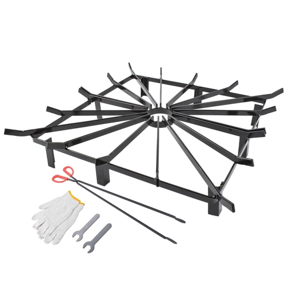 Square Fire Pit Grate, 28'' x 28''Heavy Duty Fire Pit Grates for Outside
