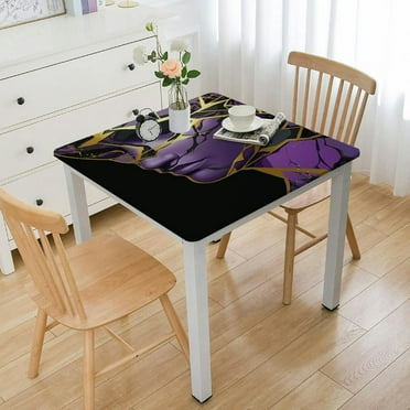 Square Fitted , Purple Home Decor Table Cloth, Oil &amp; Dust Proof Table Cover for Party Use