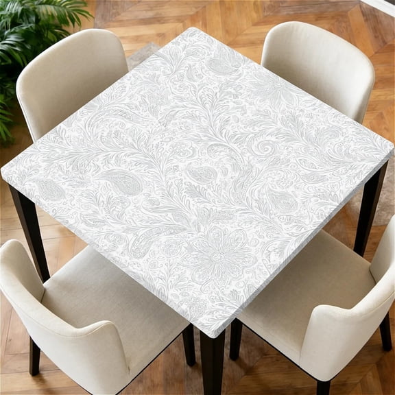 Square Fitted Table Cover with Elastic Edge Design Table Cover Waterproof Stain-Resistant Wipeable Table Cloth for Kitchen Dining Picnic Patio Outdoor Party