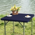 thumbnail image 1 of Square Fitted Table Cover Elastic Tablecloth 3ft Stretch Spandex Table Top Cover for Dining Indoor Outdoor Party Navy 36X36 Inch, 1 of 6