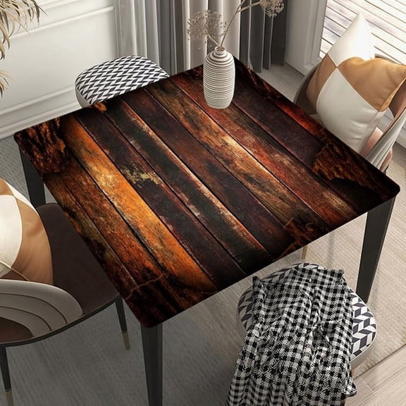 Square Fitted Table Cover Elastic Tablecloth Suit for 36"x36" Square Folding Table Vertically Striped Texture Stretch Spandex Tables Top Cover for Dining Kitchen Home Party Style100