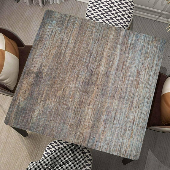 Square Fitted Table Cover Wood Grain Tablecloth with Elastic Edge Vintage Wooden Tablecloths Waterproof Tables Cloth for Dining Kitchen Home Party Picnic, Fit for 36"x36" Tables, Style-9