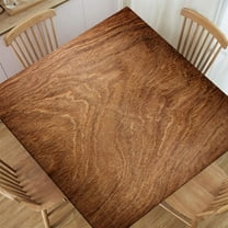 Square Fitted Tablecloth Aged Wooden Planks Texture Vertically Striped Table Cover Washable for Indoor Holiday Family Party and Outdoor Patio Use, Fitted for 34"x34" Table Deaign2618