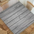 thumbnail image 1 of Square Fitted Tablecloth Aged Wooden Planks Texture Vertically Striped Table Cover Washable for Indoor Holiday Family Party and Outdoor Patio Use, Fitted for 34"x34" Table Deaign2718, 1 of 5