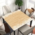 thumbnail image 1 of Square Fitted Tablecloth with Elastic Edge for Banquet Buffet Kitchen Dining Party Snow and Light Brown Wood Backdrop Fitted for 36"x36" Square Table Style-22, 1 of 4