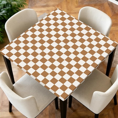 Square Fitted Tablecloth with Elastic Edge Design Table Cover Waterproof Stain-Resistant Wipeable Table Cloth for Kitchen Dining Picnic Patio Outdoor Party