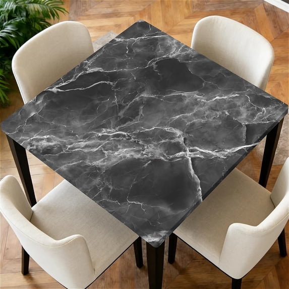 Square Fitted Tablecloth with Elastic Edge Design Table Cover Waterproof Stain-Resistant Wipeable Table Cloth for Kitchen Dining Picnic Patio Outdoor Party