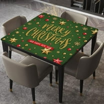 Square Fitted Tablecloth Elastic Edged, Christmas Vector Illustration, Table Cover, for Christmas Holiday Party Dinnning, Fits for 36"x36" Table