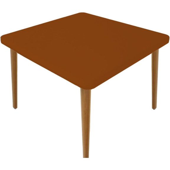 Square Fitted Tablecloth Saddle Brown Table Cloth Cover with Elastic Edge Washable Tablecloths for Home Party Picnic Camping, Waterproof Polyester Cloths, Fit for 36x36 Inch Tables