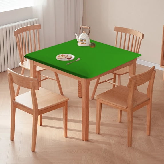 Table Cover Square Table Cover Stretch 34x34 Inches Elastic Tablecloth Polyester Desk Protector Spill Resistant Washable Dining Mat Stretch Tablecloth