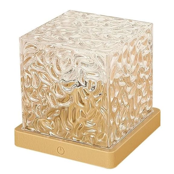 Square Flame Effect Night Light Projector with Remote Control and Ambient Lamp for Bedroom Decor - Cozy Light