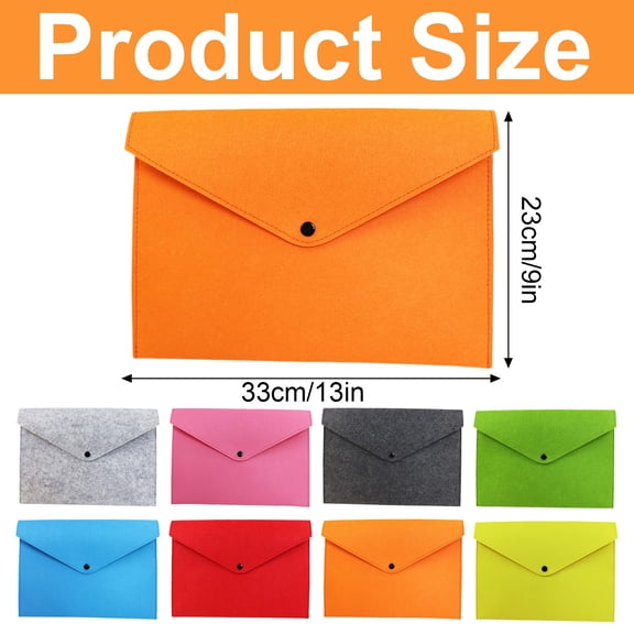Square Flap Document Holder, 13×9 inch Buckle File Bags, Lightweight Felt File Holders, Stationery Materials Storage Pouches, Buckle Clean Storage Suitable, Classified Storage File Bags,Sky Blue