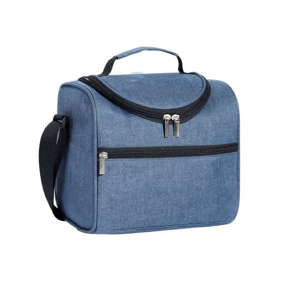 Square Flip-Top Crossbody Lunch Bag, Handheld Insulated Cooler Tote, Stylish Thermal Food Carrier