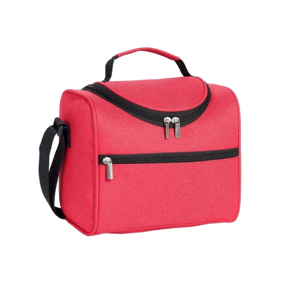Square Flip-Top Crossbody Lunch Bag, Handheld Insulated Cooler Tote, Stylish Thermal Food Carrier