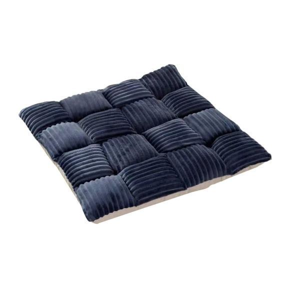 Square Floor Cushion Dark Blue, 17x17 Inch Cotton Floor Pillow for Living Room Bedroom Seating