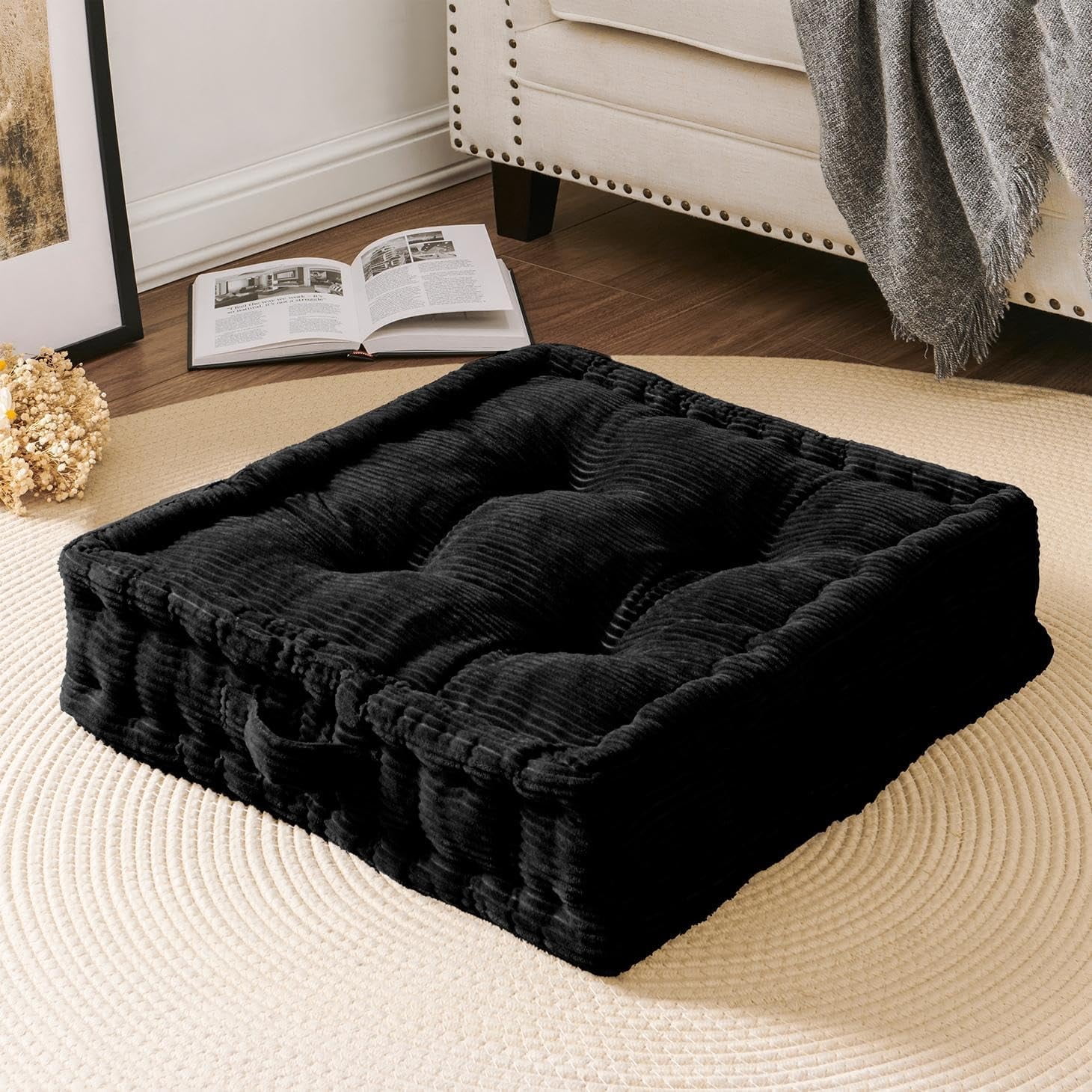 Square Floor Pillows for Adults - Meditation Floor Pillow Seating ...