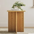 thumbnail image 1 of Square Fluted Accent Side Table - Pedestal Drink Table - Modern Home, Bedroom, and Living Room Furniture - Small End Table with Solid Wood X-Base and Wood Veneer Top (Medium Oak), 1 of 14