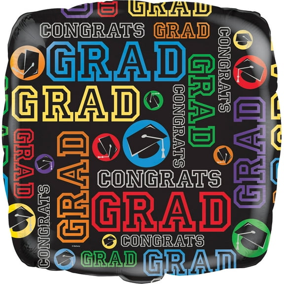 Square Foil Graduation Party Balloon, 18 in, 1ct