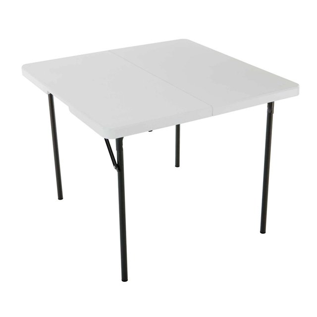 Square Fold In Half Card Table White