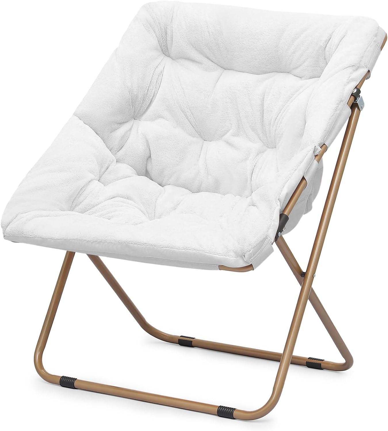 Square Foldable Moon Saucer Chair For Adults Large Cozy Chair For