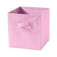 thumbnail image 1 of Square Foldable Storage Bins, 10.6 X 10.6 X 11 Inch | Non-Woven Fabric Cube Organizer Box With Handles, Open Top Closet Shelf Storage Container For Clothes Toys Books (Pink), 1 of 2
