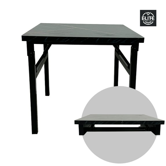Square Foldable Table Marble Pattern, Dining Table, Portable Foldable Dining Table, Dinner Table for Indoor and Outdoor 31.5''Wx31.5''Dx29''H