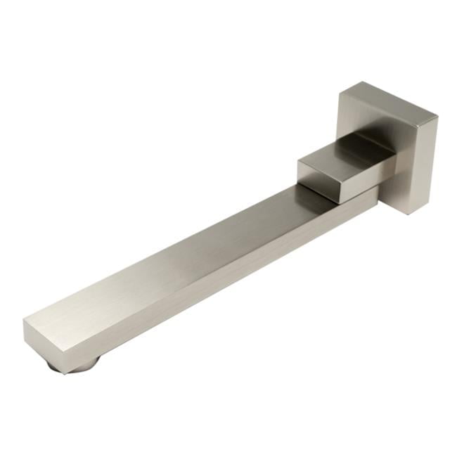 Brushed Nickel Square Folding Wall-Mount Tub Spout