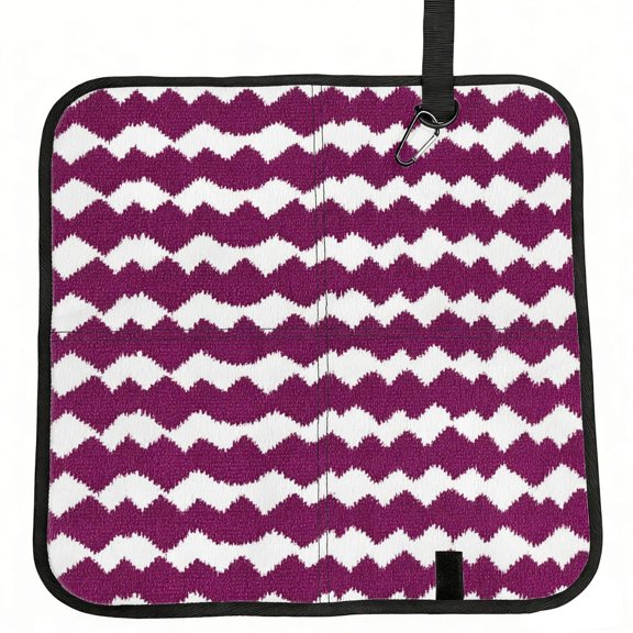 Square Folding Cushion 15.8in For Easy Cleaning And Maintenance With A Climbing Buckle Magenta Houndstooth_3
