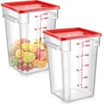 thumbnail image 1 of Square Food Storage Container Polycarbonate Clear Food Container with Lid Commercial Rice Storage with Graduations for Commercial Kitchen, 1 of 10