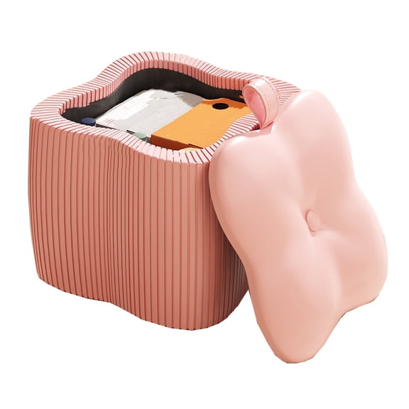 Ottoman With Storage For Living Room Square Cube Foot Stool With Storage Modern Leather Small Footrest Vanity Chair For Entryway, Bedroom, Couch