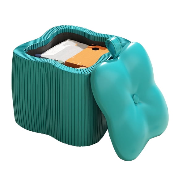 Ottoman With Storage For Living Room Square Cube Foot Stool With Storage Modern Leather Small Footrest Vanity Chair For Entryway, Bedroom, Couch