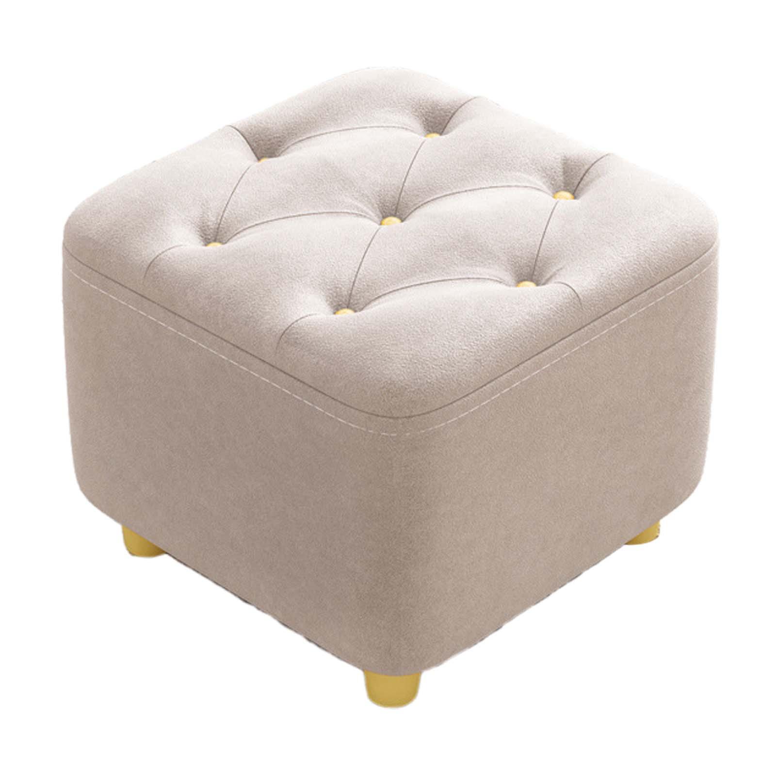 Square Footstool Foot Stool Comfortable Stepstool Creative Ottoman Stool Footrest for Living Room Dressing Room Bedroom Couch beige - image 1 of 8