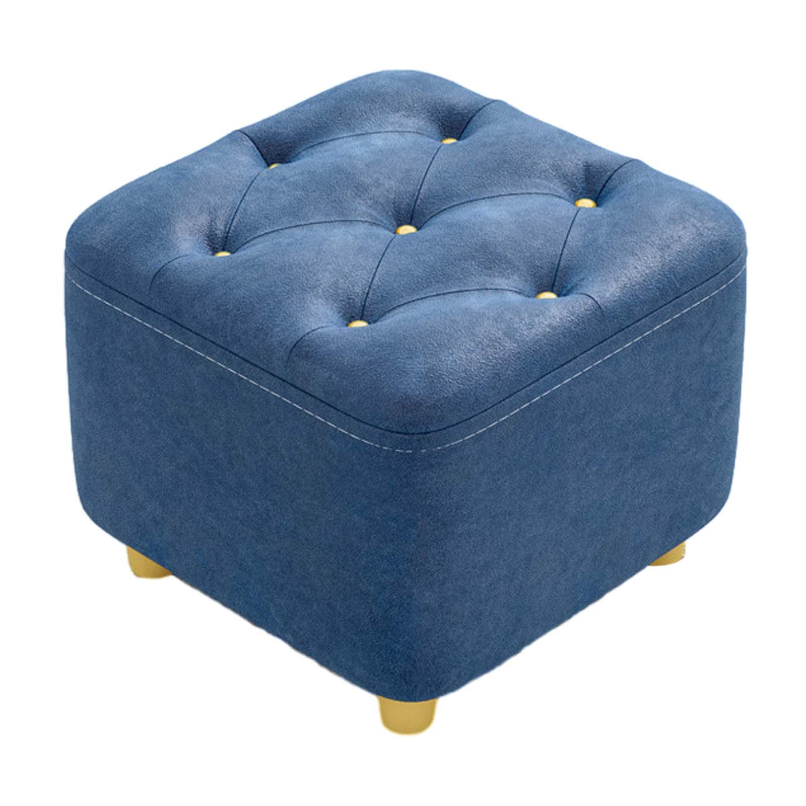 Square Footstool Foot Stool Comfortable Stepstool Creative Ottoman Stool Footrest for Living Room Dressing Room Bedroom Couch dark blue - image 1 of 8