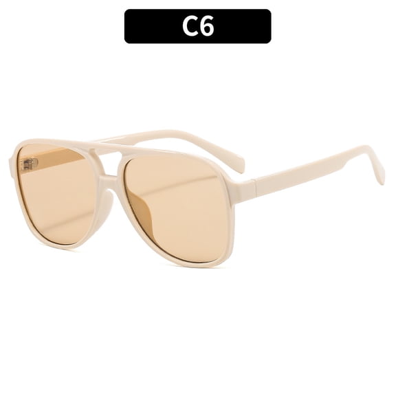 Square For With Double Bridge Classic Eyewear For Everyday Wear And Sun Glasses Men Women Unique Frame Design, Beige