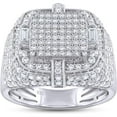 thumbnail image 1 of Square Frame Anniversary Wedding Ring For Men's In 14K White Gold Over 925 Sterling Silver Jewelry Gift For Men, 1 of 2